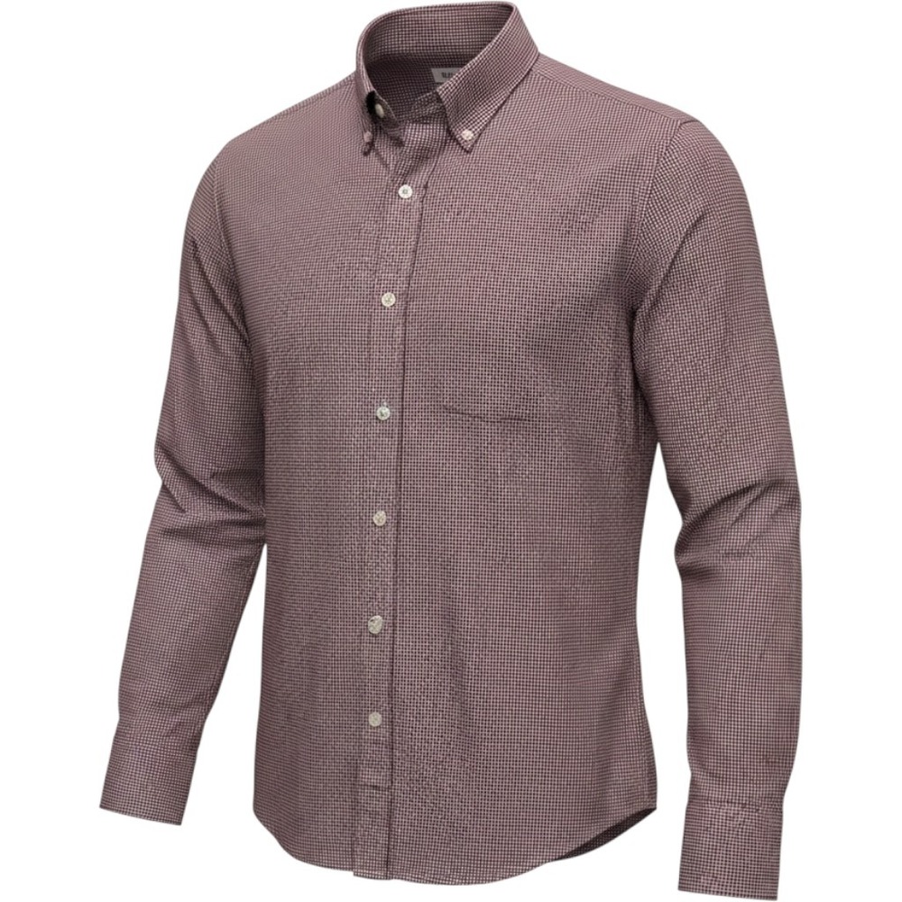 Gustin Mens Slim Large Gingham Button Down Shirt Red White Blue Long Sleeve SL L